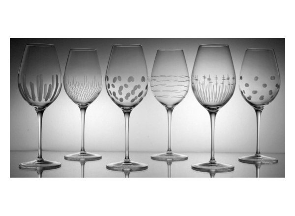 6 VERRES CRISTAL VIN ROUGE TAILLÉ