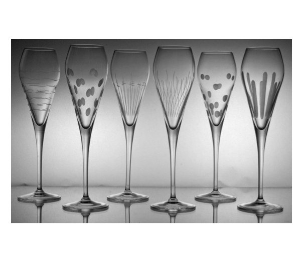19,3 cm Haut Flûte à champagne en cristal taillé Cristal de Lorraine 