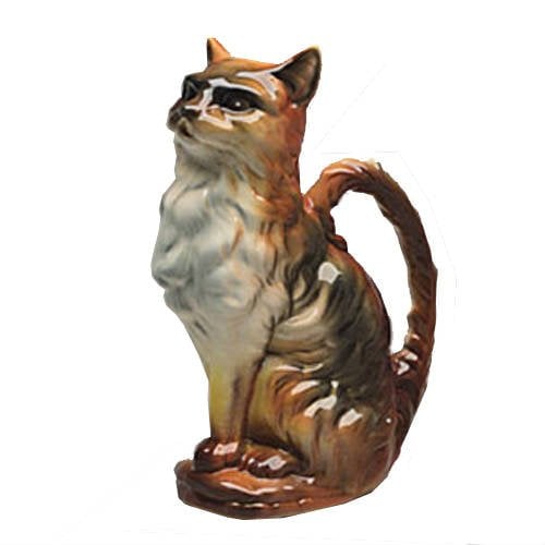 Pichet Chat Faience Barbotine Vessiere Cristaux