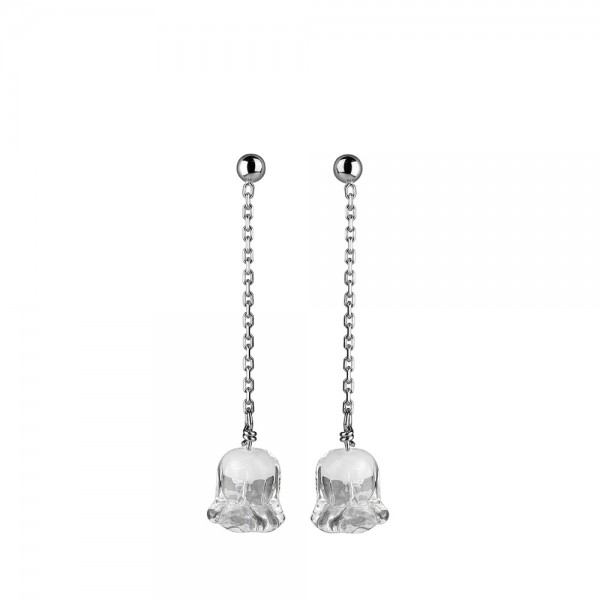 boucles oreilles en cristal et argent muguet Lalique