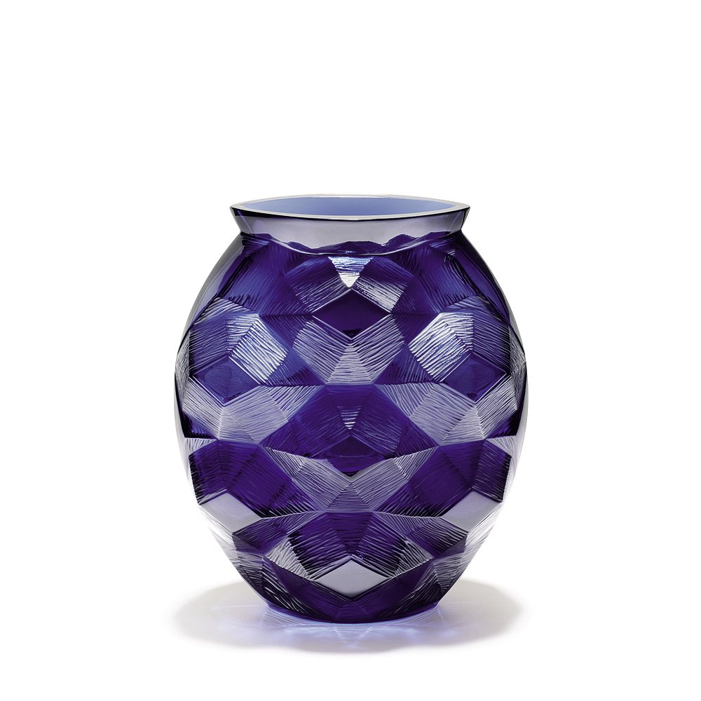 Colored Crystal Vase Baccarat Daum Lalique Vessiere Cristaux