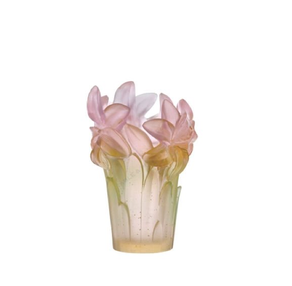 VASE AMARYLLIS ROSE DAUM Vessiere Cristaux