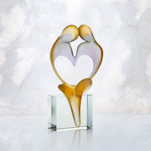 sculpture Fanjol coeur en cristal Daum France