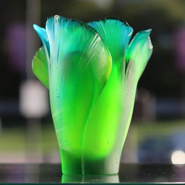 vase pate de verre Ginkgo Daum France