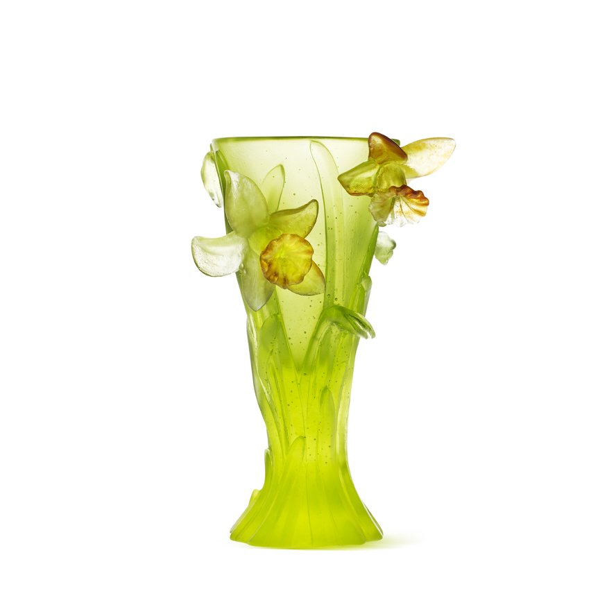 Crystal Daffodil Vase Daum Vessiere Cristaux