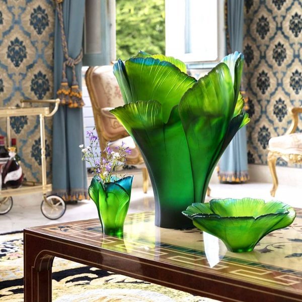 vase en pate de cristal magnum ginkgo Daum France