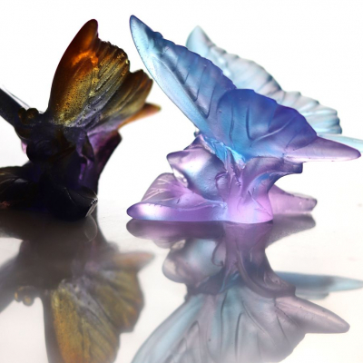 papillon-bleu-lilas-daum-france sculpture papillon bleu lilas Daum