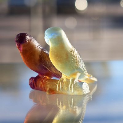 perruche-cristal-daum sculpture perruche cristal daum france