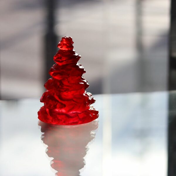 sapin de noel lumineux en cristal rouge