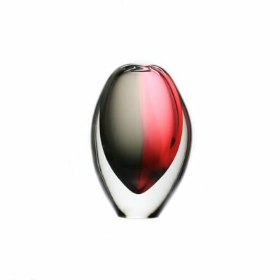 Vase-ovale-cristal-rouge-noir