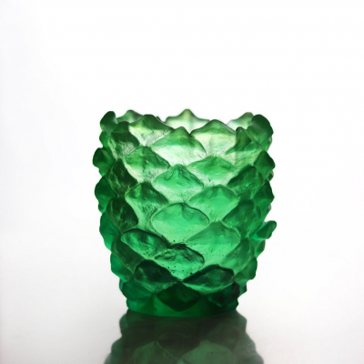bougie-verte-pomme-de-pin-cristal-daum-france bougie pomme de pin cristallerie daum france