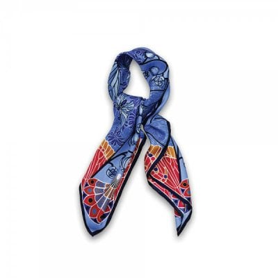 foulard-bleu-soie-lalique