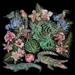 Foulard-Lalique-By-Ginny-Litscher-Dessin-Jungle-Noir