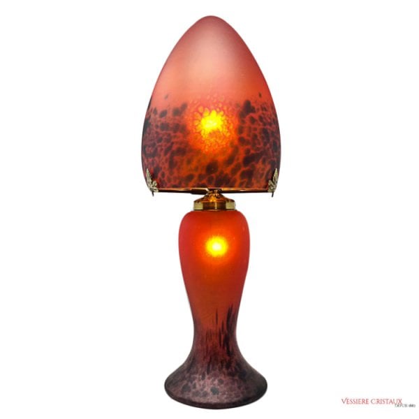 Lampe-pate-de-verre-rouge