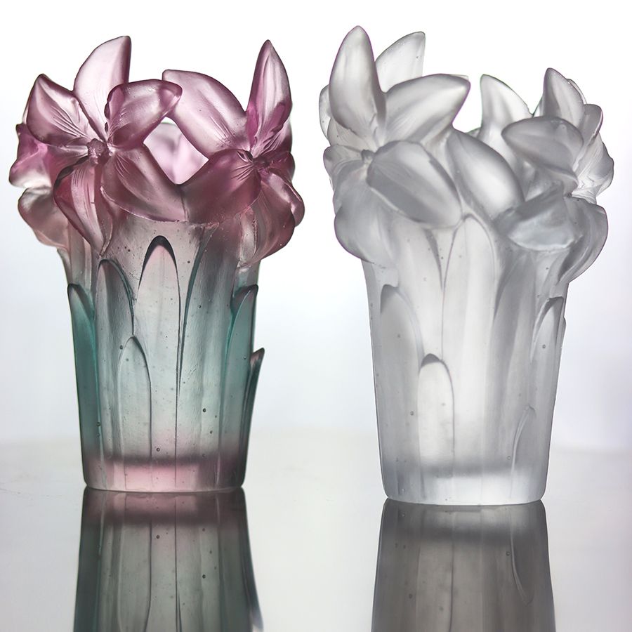 VASE AMARYLLIS ROSE DAUM PM Vessiere Cristaux