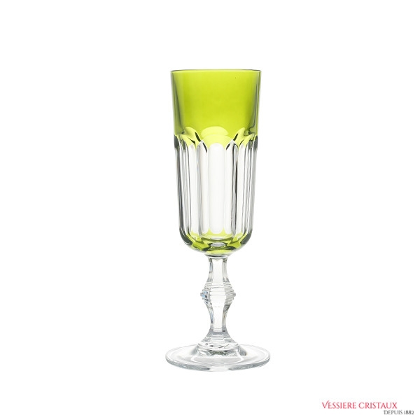 Flute-champagne-cristal-de-paris-vert