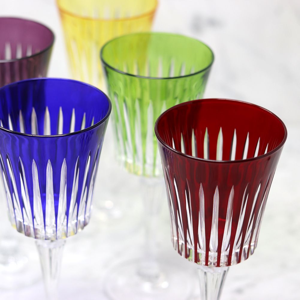 6 Verres Thé Cristal Couleur Timeless