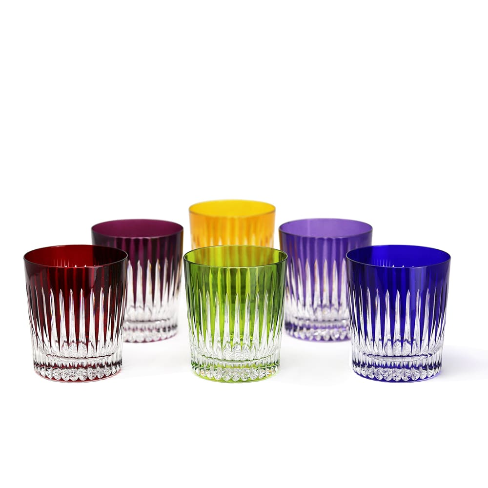 6 Verres Thé Cristal Couleur Timeless