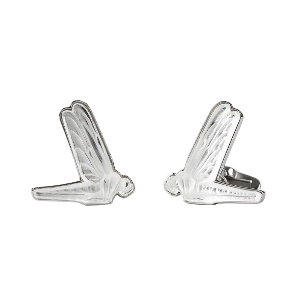 Mascots-libellule-cufflinks-clear-Lalique
