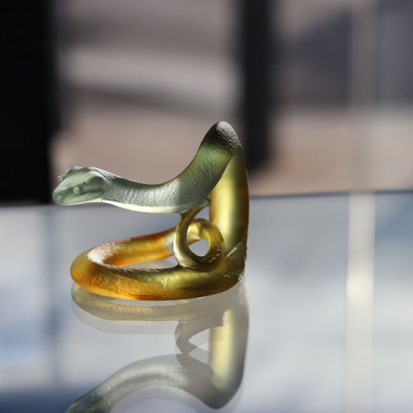 sculpture en cristal serpent Daum