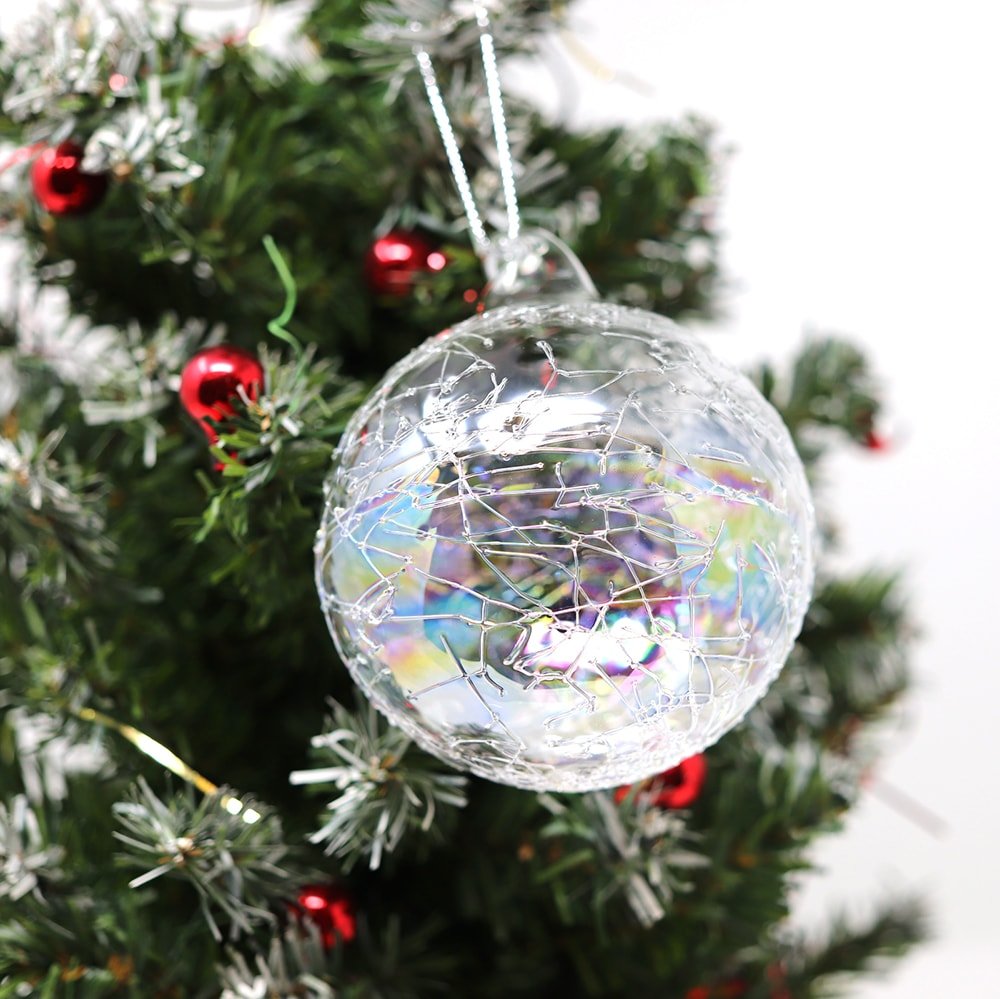 BOULE DE NOËL VERRE STRIÉE | Vessiere Cristaux