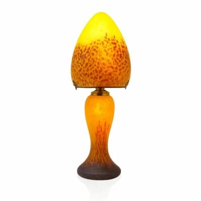 lampe-champignon-pate-de-verre-jaune