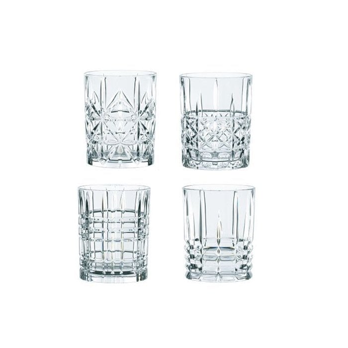 SET OF 4 CRYSTAL WHISKY TUMBLERS HIGHLAND