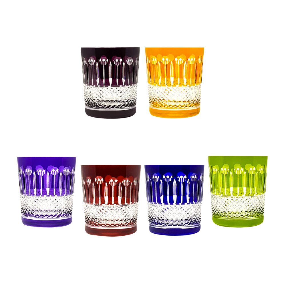 4 verres tout en couleur en cristal de Bohême sans plomb de la collection  Neon