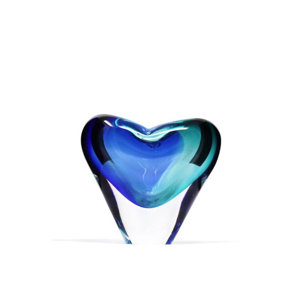 Vase coeur cristal bleu