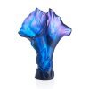 grand vase bleu arum en pate de cristal daum