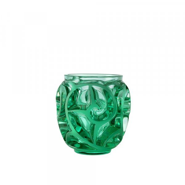 vase tourbillon petit modèle en cristal vert menthe Lalique