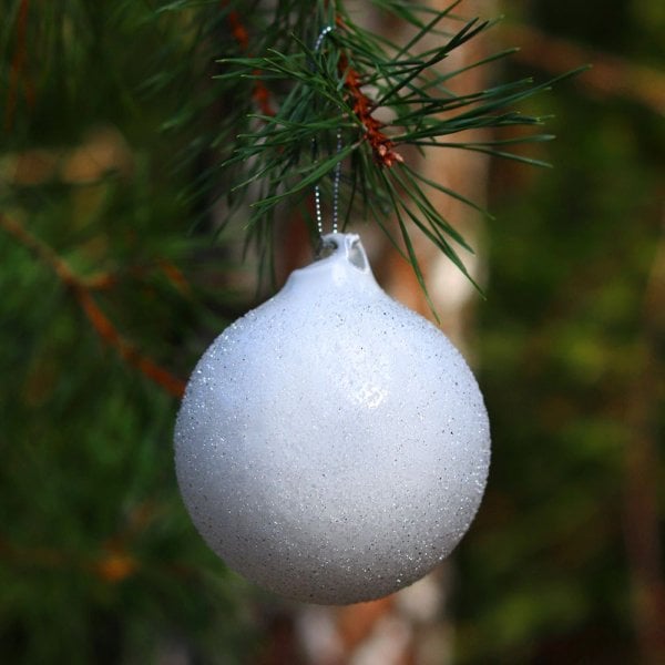 boule de noel enneige en verre