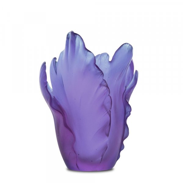 vase en pate de cristal tulipe violet daum