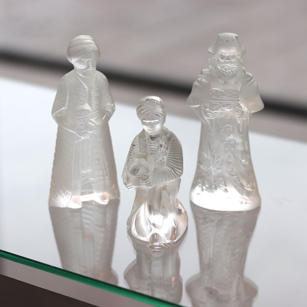 creche de noel rois mage cristal lalique