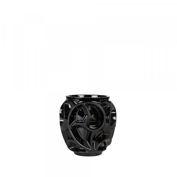 vase tourbillon petit modele noir Lalique