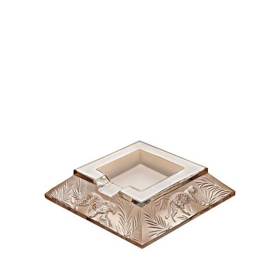 CENDRIER-jungle-cristal-lalique-lustre-or