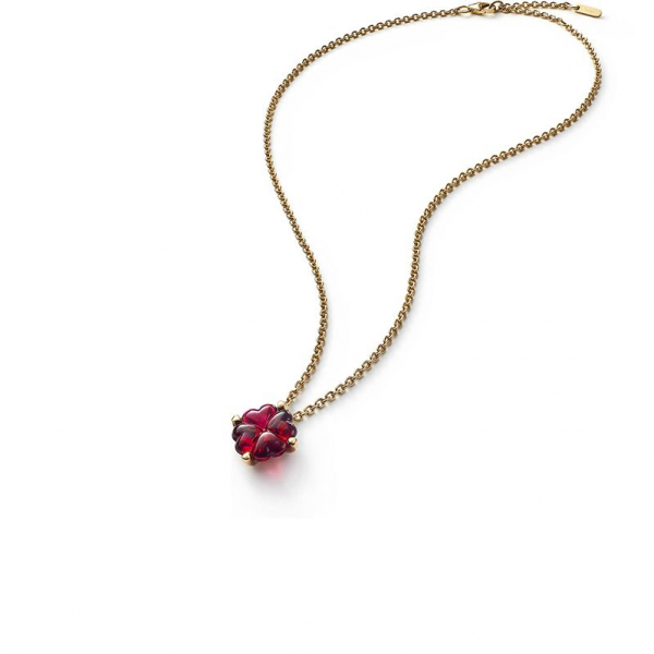 collier Baccarat trefle cristal rouge