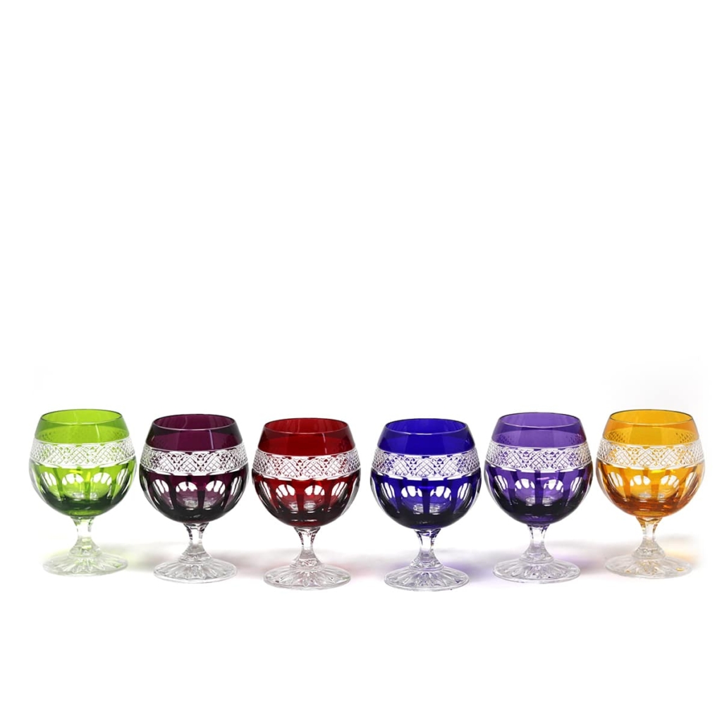 Lot De 6 Verres à Cognac Colorés – Vintage, Collection, Verre Multicouleur