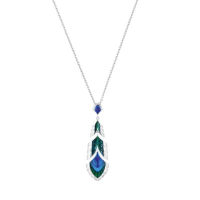 pendentif paon bleu lalique