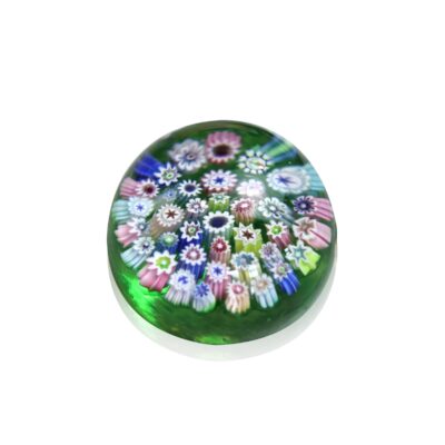 Boule décorative cristal millefiori Clichy Murano fleurs XXème siècle