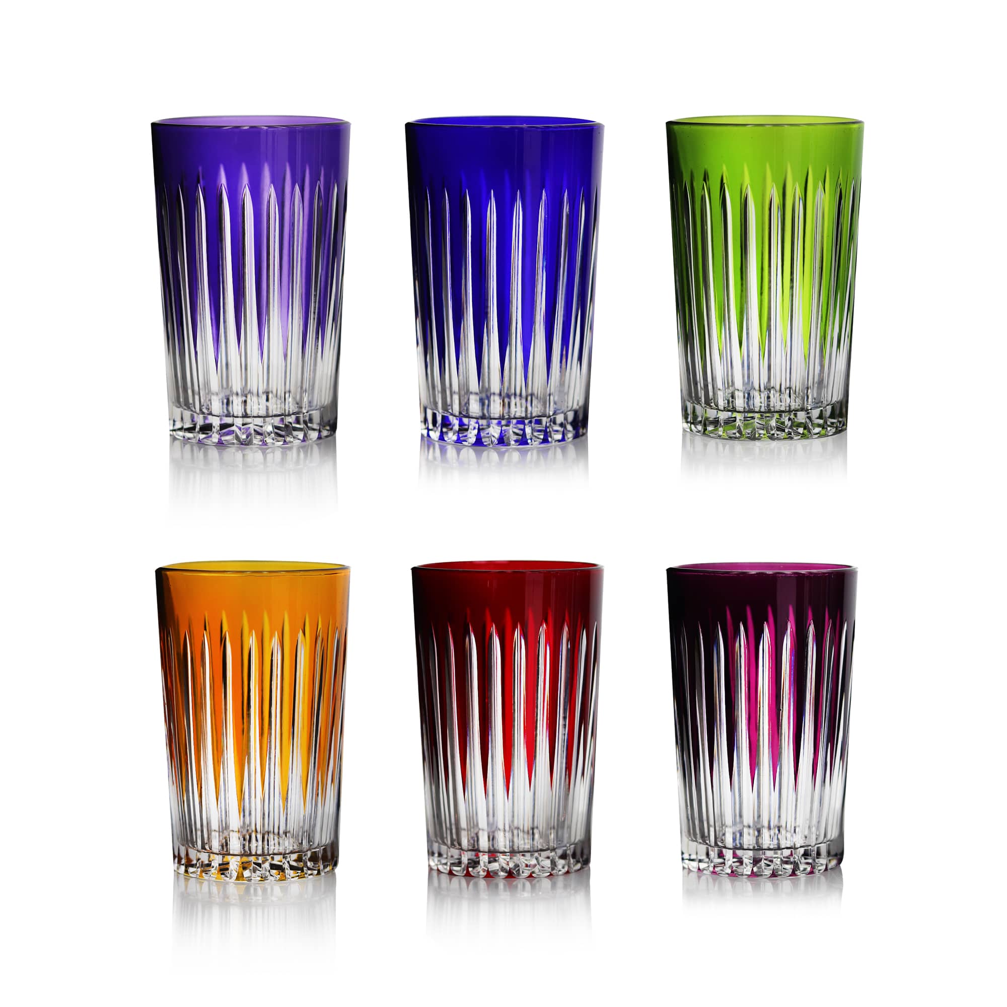 6 Verres Thé Cristal Couleur Timeless