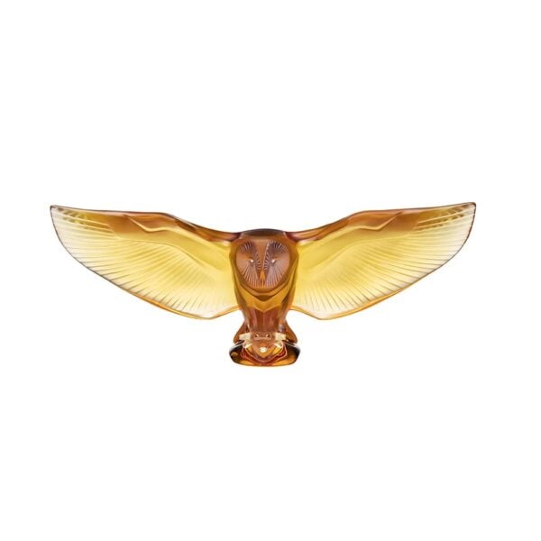 Sculpture-Chouette-effraie-ambre-cristal-lalique