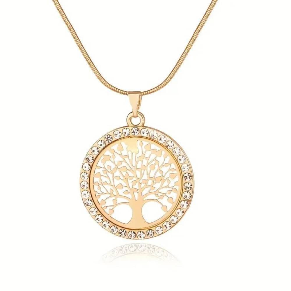 Pendentif Rond Arbre De Vie Incolore