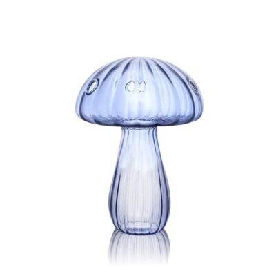 vase-champignon-verre-bleu