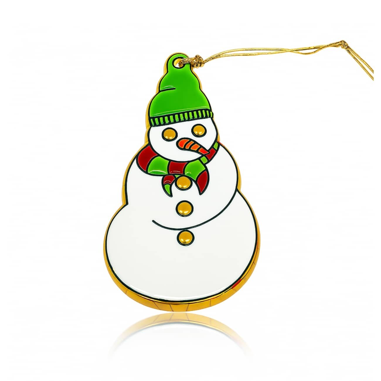 Snowman Christmas Ornament Émaux de Longwy 1 ornement-noel-longwy-bonhomme-de-neige