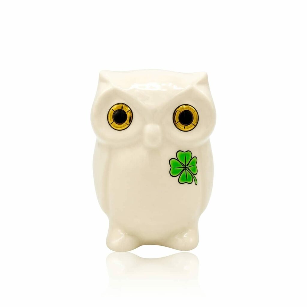 Chouette Blanc Lucky Émaux De Longwy Vessière Cristaux