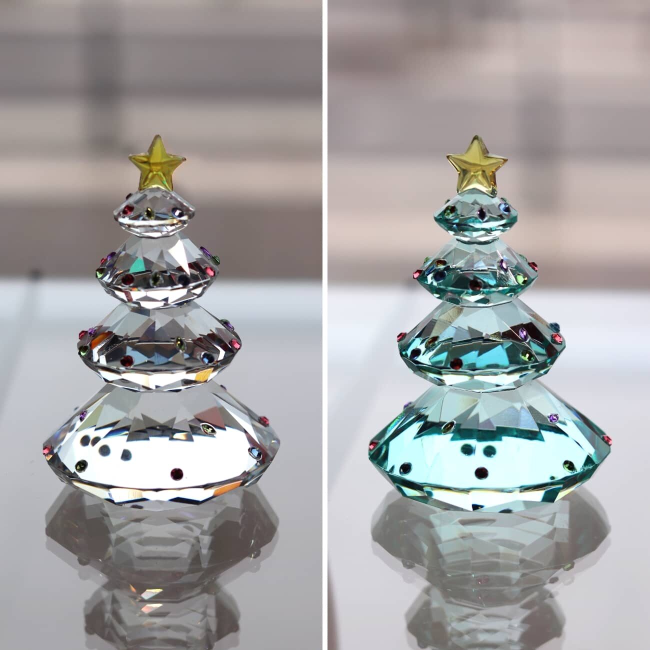 Set of 3 crystal Christmas trees 2025 3 coffret sapin cristal