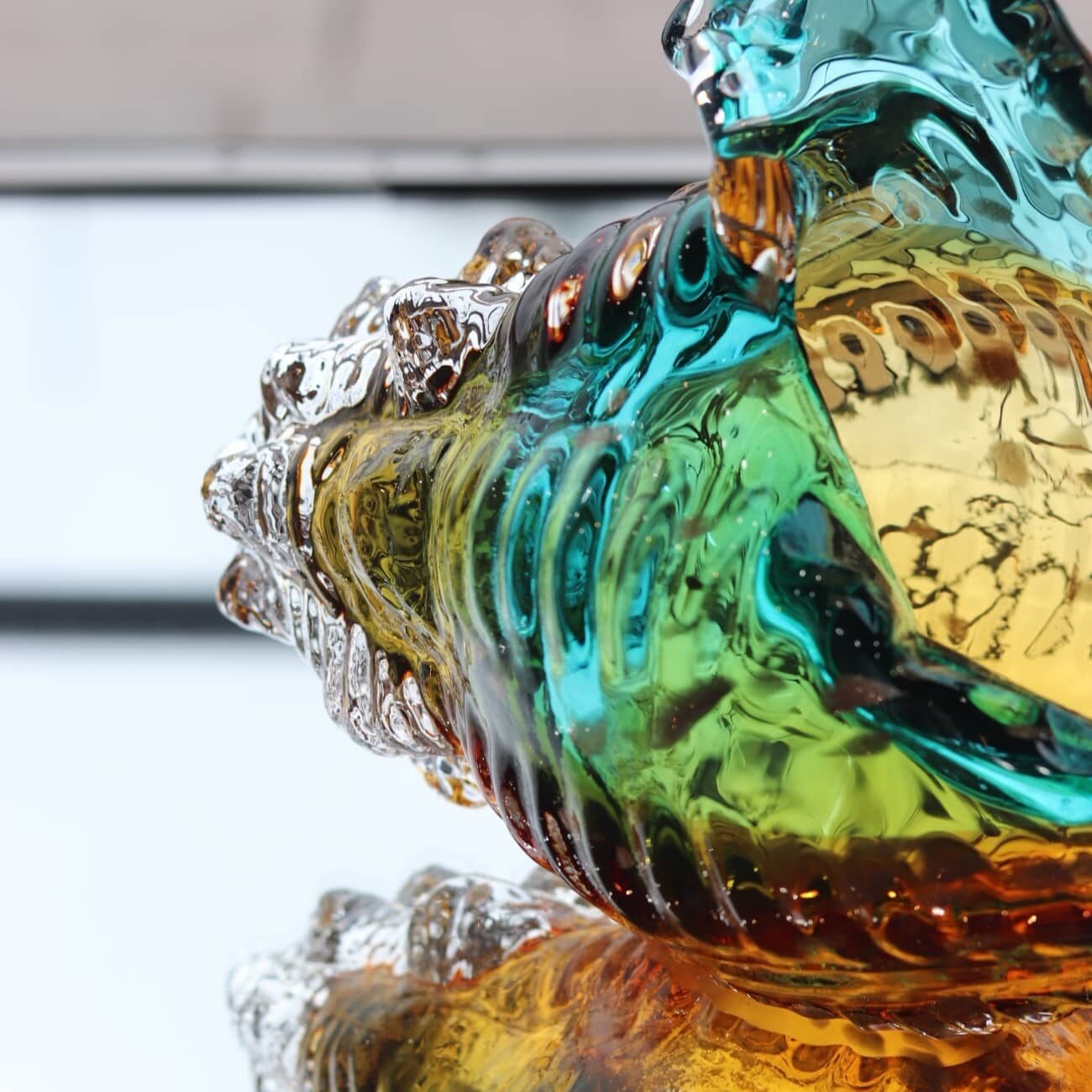 Large Turquoise conch shell sculpture 5 sculpture-coquillage-conque-cristal-2